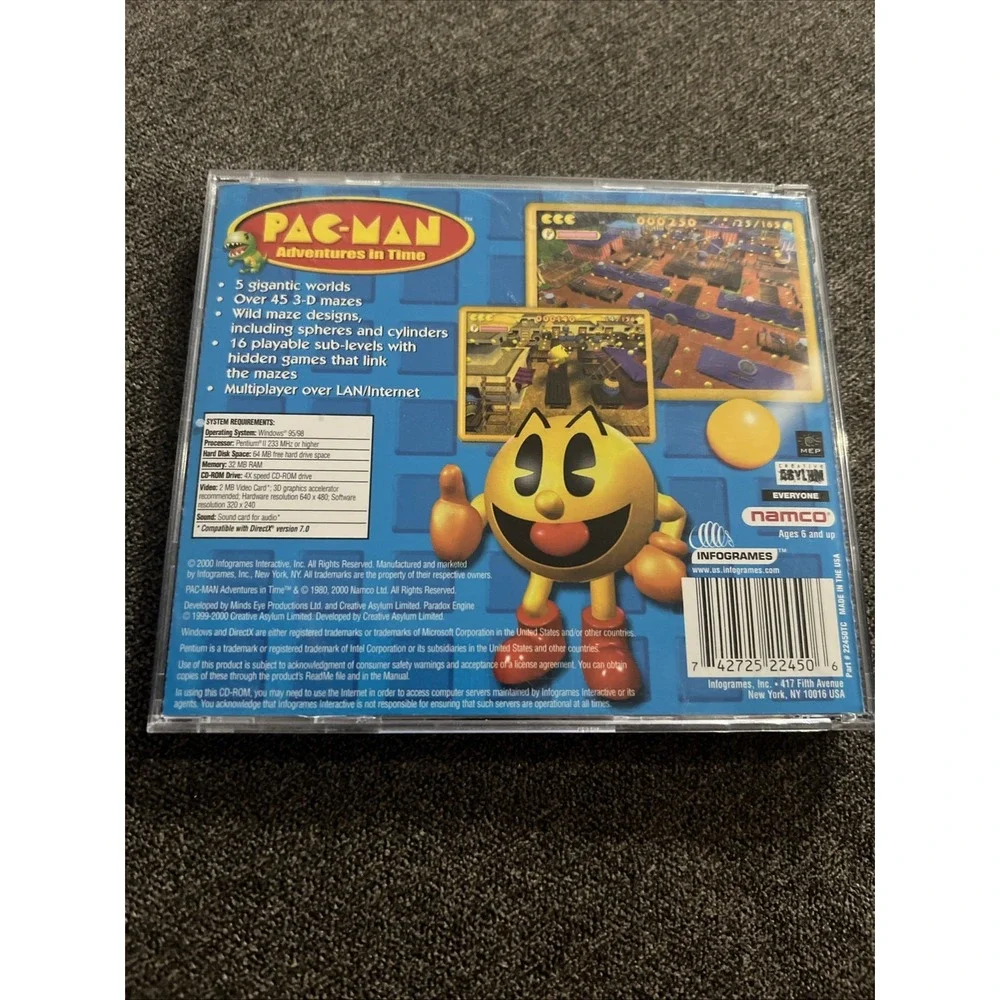 Infogrames Pac-Man Adventures in Time PC Game One Size Blue Retro 3D Maze Game